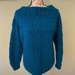Teal Cable Knit Sweater